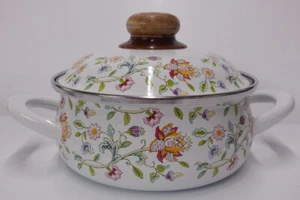 MINTON HADDON HALL Enameled Covered Saucepan 1.5 Qt Metal PRINZ Germany - Picture 1 of 4