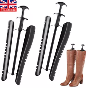 2PCS Long Automatic Boot Shoe Trees Shapers Stretcher Stand Holder Supporter UK - Picture 1 of 11