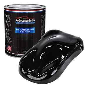ProductionShop 1 Gallon High Gloss Super Jet Black Acrylic Enamel Auto Paint - Picture 1 of 1