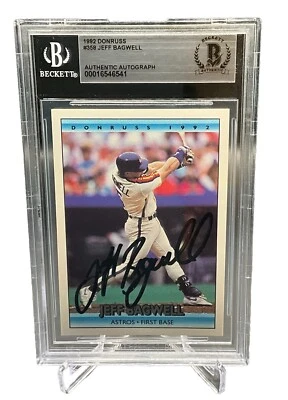 Jeff Bagwell - Beckett Auto Authentic - 1992 Donruss - HOF Astros - Image 1 of 2