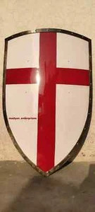 Medieval Shield Battle Knight Templar Red Cross Replica Warrior Crusader Shield - Picture 1 of 7