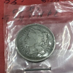 1865 3CN Three Cent Nickel - UNC Condition *First Year Of Issue* - Picture 1 of 4