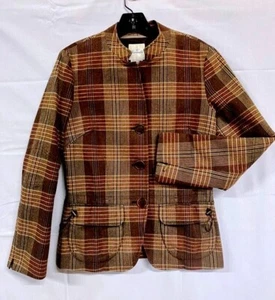 Faconnable France Sakko Damen braun Fischgrät Wolle Tweed Reitsport klassisch 6 - Bild 1 von 7