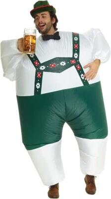 Disfraz de Lederhosen inflable para adulto Oktoberfest Megamorph Cerveza Hombre Traje Foto 1 de 4