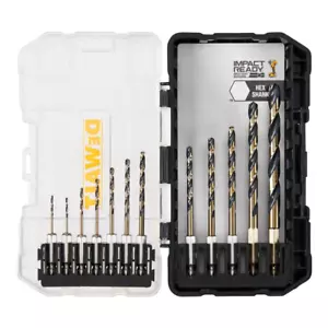 DEWALT Black and Gold Impact Ready Metal Twist Drill Bit Set (12-Piece) - Picture 1 of 10