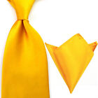 Men Satin Wide Solid Color Tie Handkerchief Set Necktie Hanky Pocket Square Lot