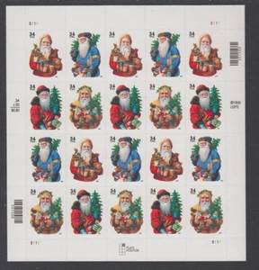 US #3537 -3540 Santa Claus Complete Sheet of 20 Mint Never Hinged - Picture 1 of 1