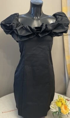 Black Bardot dress Size  8-10/Sexy On-Off Shoulder/Party,Glamour,Elegant,Formal. - Image 1 of 4