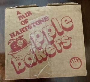 Hartstone USA Pottery Apple Baker Ring Orig Box & Insert, Vintage Signed NIB, Set X2 - Bild 1 von 15