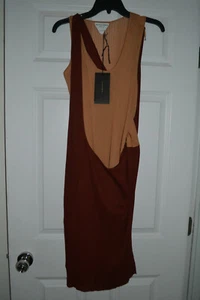 NWT $3480 Bottega Veneta Two Tone Ribbed Knit Silk Cotton Dress - Sz 40 (4) - Picture 1 of 8