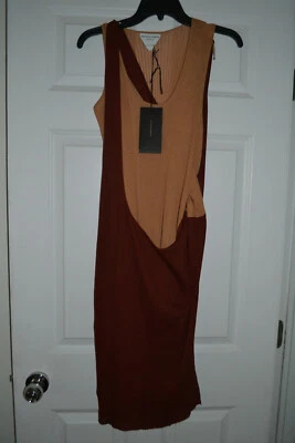 NUEVO CON ETIQUETAS $3480 Vestido Bottega Veneta Dos Tonos Acanalado Tejido Seda Algodón - Talla 40 (4) Foto 1 de 4