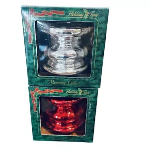 Vintage Real Mercury Glass Handmade Pillar Candle Holders Holiday Christmas - Picture 1 of 1