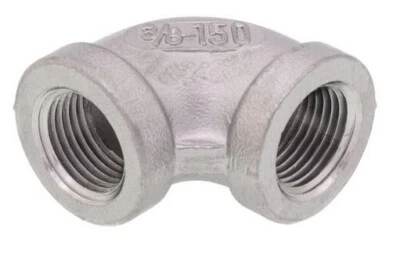 (Ships Fast) 3/8" NPT Female 316 Stainless Steel 90 Elbow | 304 - Image 1 of 4