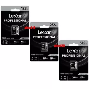 Tarjeta Lexar 32GB 64GB 128GB 256GB 1066x 160MB/s SD SDHC SDXC Clase 10 UHS-I U3 - Imagen 1 de 5