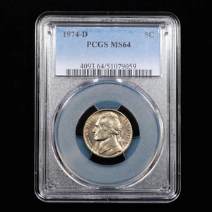 1974-D Jefferson Nickel 5c - PCGS GRADED MS64 *Light Reverse Color* - Picture 1 of 4