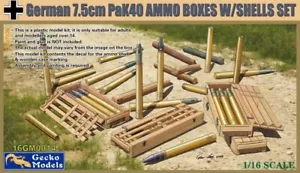 Gecko Models 16GM0014 1/16 scatole munizioni tedesche 7,5 cm Pak40 con set di conchiglie - Foto 1 di 1