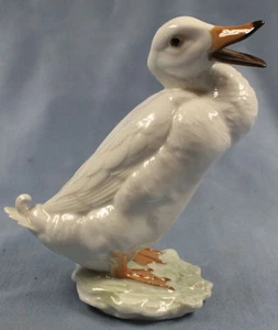 Duck Figure Hutschenreuther Drake Bird Figurine Duck Porcelain White Granget - Picture 1 of 1
