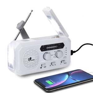 Weather Radio Emergency Solar Crank Radio with Flashlight and Reading Lamp,AM... - Picture 1 of 7