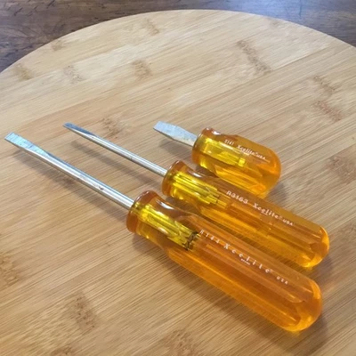 Vtg Xcelite Flathead Screwdriver Lot of 3 Orange Handle USA ~R144 ~ R316 ~ S142 - Image 1 of 4
