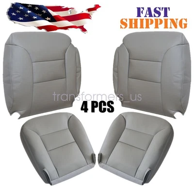 Front Leather Bottom Back Seat Cover Gray Fits 1995-2000 Chevy GMC Sierra Tahoe - Image 1 of 4