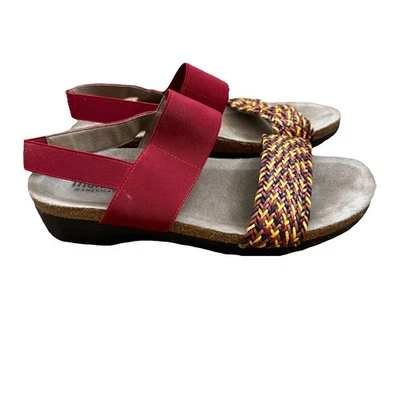 Munro Womens Pisces Woven Design Slip on Sandals Red US Size 9 WW Comfort - image 1 of 4
