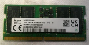 SK Hynix 16GB 1Rx8 PC5-5600B SA0 1010 XT DDR5 SODIMM RAM - Zdjęcie 1 z 5