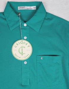 Polo Criquet Uomo Performance Cotone Biologico Giocatori Taglia S Teal - Foto 1 di 9