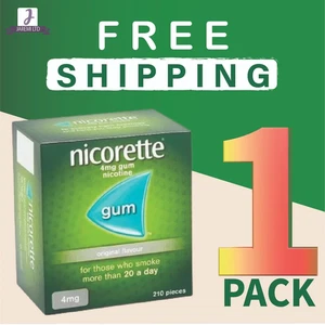 Nicorette Gum 4mg 210pcs Pack of 1 – Nicotine Chewing Gum Smoking Cessation Aid - Bild 1 von 2