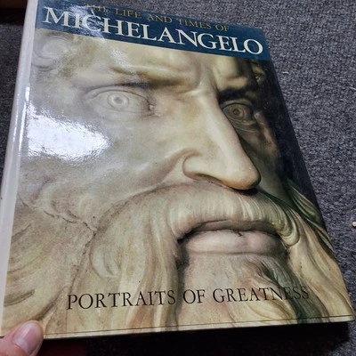 THE LIFE AND TIMES OF MICHELANGELO PORTRAITS OF GREATNESS  1968 HAMLYN hb vg  - Image 1 of 4