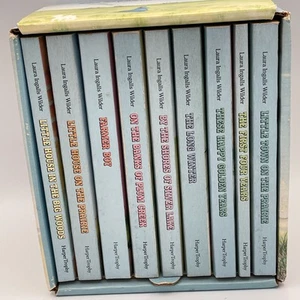 Vintage 1971 The Little House 9 Books Box Set Laura Ingalls Wilder Harper - Picture 1 of 6