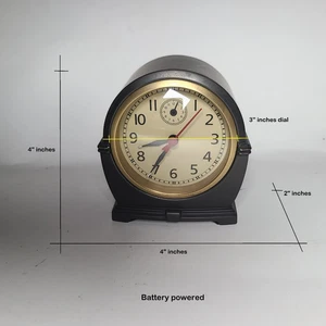 Pottery Barn Art Deco Alarm Clock Retro Mantle Desk Metal Heavy Works - Picture 1 of 7