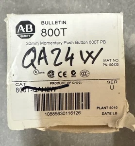 NEW ALLEN-BRADLEY 800T-QA24W ILLUMINATED PUSH BUTTON WHITE LENS W/ GUARD 800-XA - Picture 1 of 9