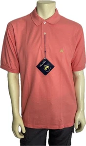 Brooks Brothers Golden Men Fleece Polo Shirt Coral Cotton USA Made Size M - Picture 1 of 5