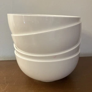 Set of 4 Mikasa Bone China LAUSANNE White Cereal Soup All Purpose Bowls 6" - Picture 1 of 5