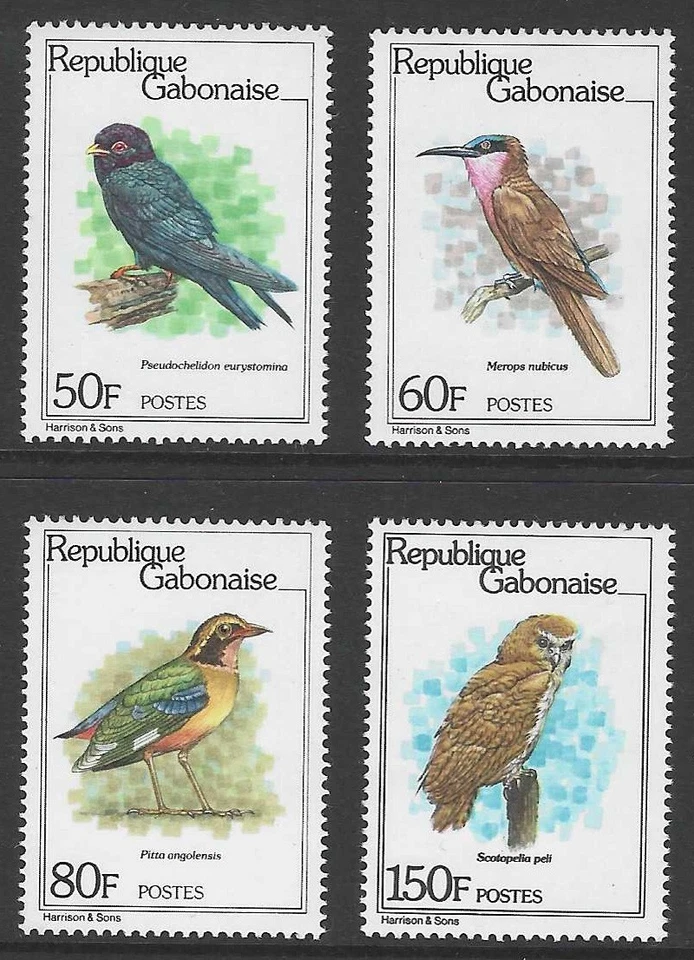 GABÓN: Juego de 4 pájaros 1980, como nuevo nunca articulado. Foto 1 de 1