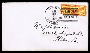 CUBIERTA MARINA C19 SAN DIEGO FLEET SEMANA POST MARCA USS MINNEAPOLIS 1935 (ESP#050) - Imagen 1 de 1