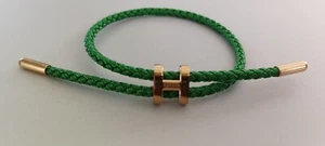 HERMES Braided Bracelet women hand Green Slim accessorie very good condition - Picture 1 of 5