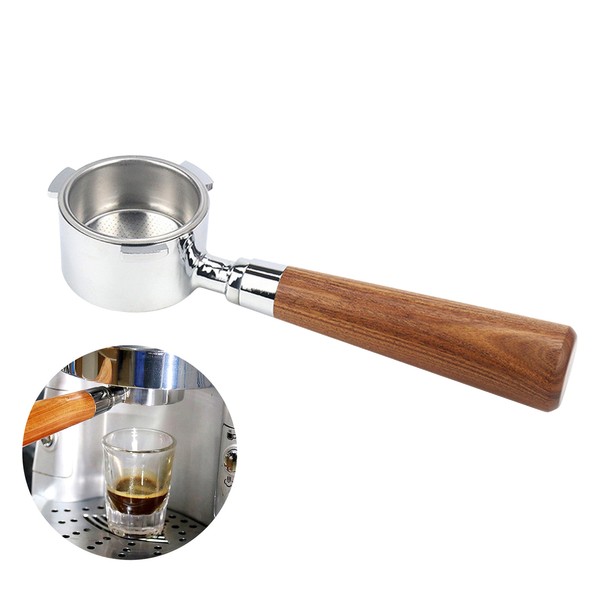 Bottomless Portafilter Filter Holder Coffee 51mm Cup With Wooden Handle Photo Related