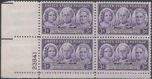 Plate Block of 4 stamps - Scott 959 - 3 cent - Progress of Women - 1948 - MNH - Picture 1 of 1