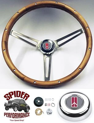 Oldsmobile 1965-1966 volante de madera con inclinación 15" muscle car nogal Foto 1 de 4