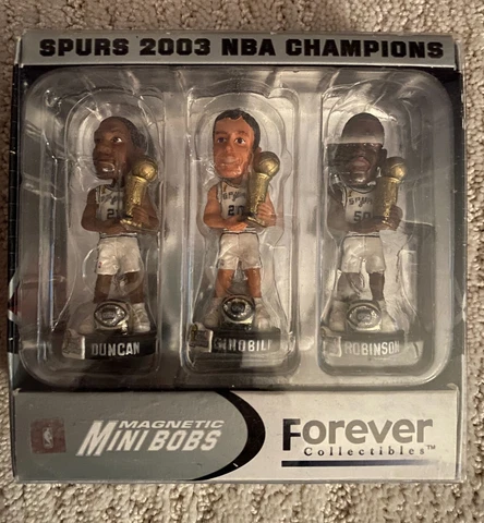 SAN ANTONIO SPURS 2003 NBA Champions Magnetic Mini Bobs 3” Set - NIB Cover
