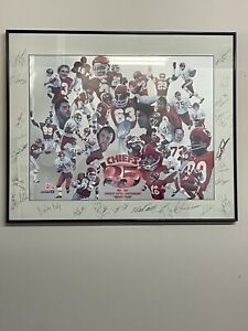 KANSAS CITY CHIEFS 25TH ANNIVERSARY POSTER WITH 7 HALL OF FAME PLAYER SIGNATURES