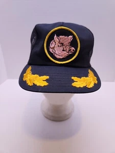 Vintage Pig Hog Trucker Mesh Snapback Hat Filigree Scrambled Eggs - Picture 1 of 8