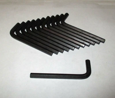 New M5 Carbon Steel Short Arm L-Shaped 90° Metric 5mm Hex Wrench 65X5S 12-Pack - Image 1 of 3
