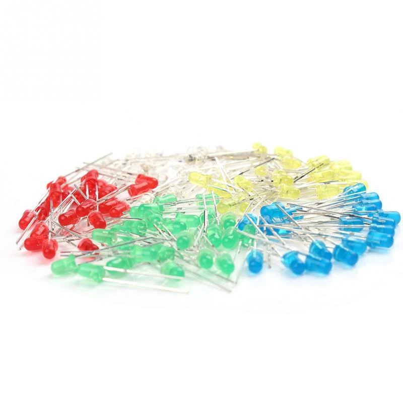 KIT 50 DIODOS LED DE 3mm DE 5 COLORES DISTINTOS LED DIODES KIT FOR ARDUINO PCB - Imagen 1 de 1
