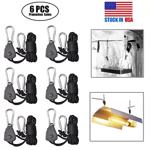Colgador de cuerda ajustable de 1/8 pulgadas Yoyo para jardinería accesorio de luz de cultivo (3 pares) - Imagen 1 de 12