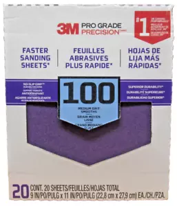 3M 20er Pack 9 Zoll x 11 Zoll Pro Grade Präzision 100er Körnung Schleifpapier - Bild 1 von 2