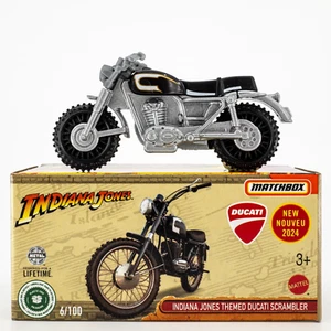 2024 Matchbox Power Grabs #6 Indiana Jones Themed Ducati Scrambler SILVER | FSB - Picture 1 of 1