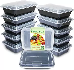 Contenedores de preparación de comidas paquete de 12 1 compartimento tapas individuales almacenamiento de alimentos (28 oz) - Imagen 1 de 12