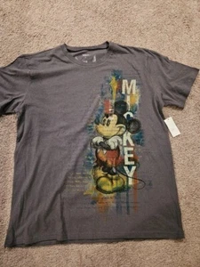 Disney Mickey Mouse Men's Large New Gray T-Shirt - Mickey Image - Picture 1 of 1